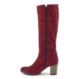 Olivier Bottines ajourées à talons bordeaux rouge 1