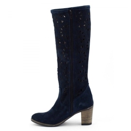 Olivier Bottines à talons ajourées bleu marine 1