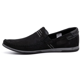 KOMODO Mocassins cuir homme 876 daim noir 1