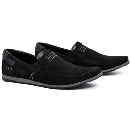 KOMODO Mocassins cuir homme 876 daim noir le noir 2