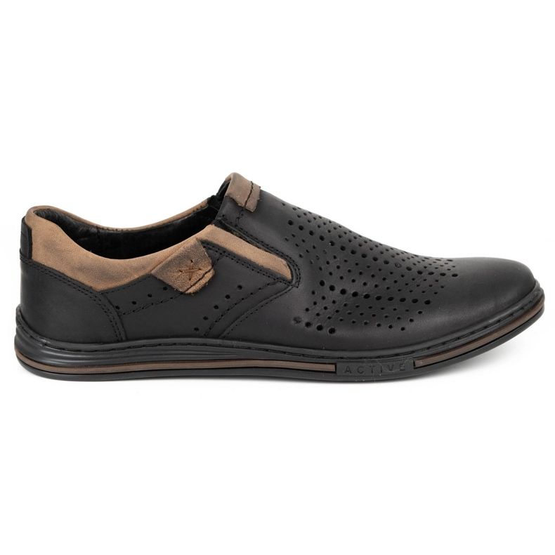 Polbut Hommes Brogues 401 Summer Black noir 1
