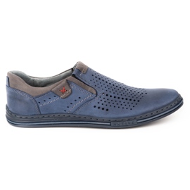 Polbut Hommes Brogues 401 Summer Navy Blue bleu marin 1