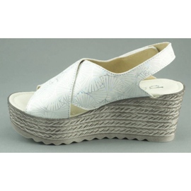 Dolce Pietro Sandales compensées 1031 blanc et argent multicolore 1