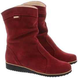 Olivier Bottes en cuir réchauffées par Emi Bordeaux rouge 2