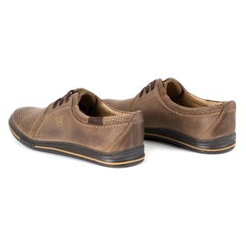 Polbut Chaussures pour hommes en cuir 343 perforation marron brun 6