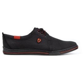 Polbut Chaussures pour hommes en cuir 343 perforation noir le noir 1