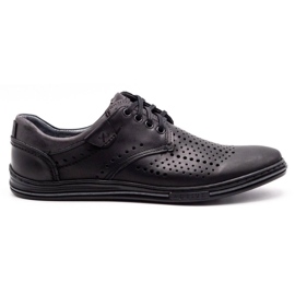 Polbut Chaussures en cuir pour hommes 402 été noir avec gris multicolore 1 Polbut Chaussures en cuir pour hommes 402 été noir avec gris multicolore 1
