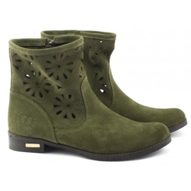 Olivier Boots ajourées confortables Alice vertes 2
