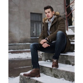 Olivier Bottes d'hiver pour hommes bottes de neige 120 marron brun 1