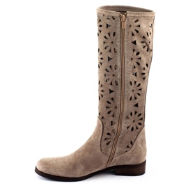 Olivier Boots ajourées femme No beige foncé 1