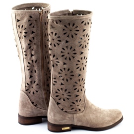 Olivier Boots ajourées femme No beige foncé 3