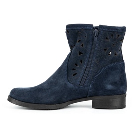 Olivier Confortables bottines ajourées bleu marine Alice 1