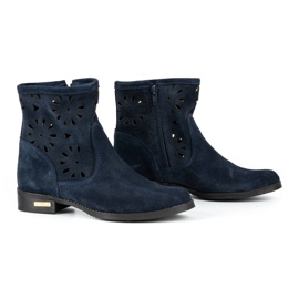Olivier Confortables bottines ajourées bleu marine Alice 2