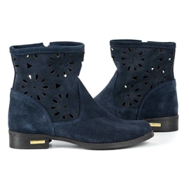 Olivier Confortables bottines ajourées bleu marine Alice 5