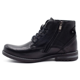 KOMODO Bottes d'hiver pour hommes noires 731K 1