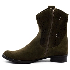 Olivier Confortables bottes ajourées vertes Janet 1