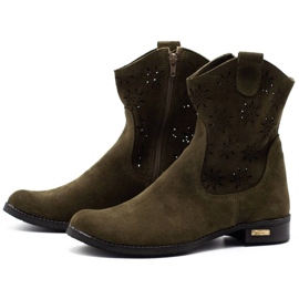 Olivier Confortables bottes ajourées vertes Janet 3