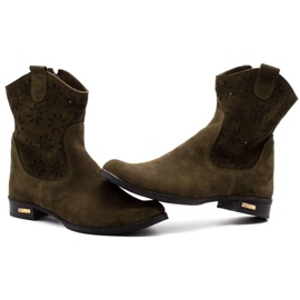 Olivier Confortables bottes ajourées vertes Janet 4