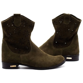 Olivier Confortables bottes ajourées vertes Janet 6