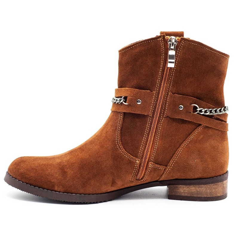 Olivier Boots femme isolées avec une chaîne Luna rouge orange 1 Olivier Boots femme isolées avec une chaîne Luna rouge orange 1