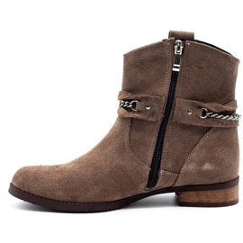 Olivier Bottines isolées femme avec une chaîne Luna beige 1 Olivier Bottines isolées femme avec une chaîne Luna beige 1