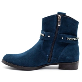 Olivier Boots isolées femme avec une chaîne Luna bleu marine 1 Olivier Boots isolées femme avec une chaîne Luna bleu marine 1