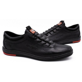 Polbut Chaussures décontractées pour hommes en cuir noir K23 le noir 4