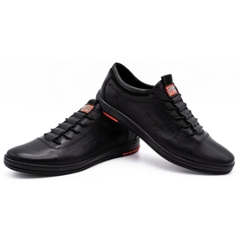 Polbut Chaussures décontractées pour hommes en cuir noir K23 le noir 5