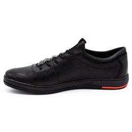 Polbut Chaussures décontractées pour hommes en cuir noir K23 le noir 7