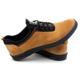 Polbut Chaussures casual en cuir rouge K24 jaune 4
