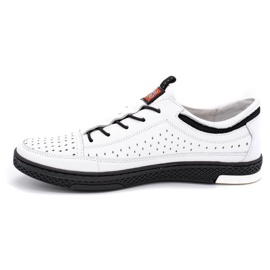 Polbut Chaussures d'été en cuir pour hommes K22 blanc blanche 1