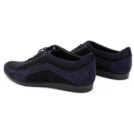 Polbut Chaussures casual homme 2101P nubuck bleu marine avec noir 1