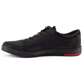 Polbut Chaussures casual en cuir pour hommes K22N noir 1