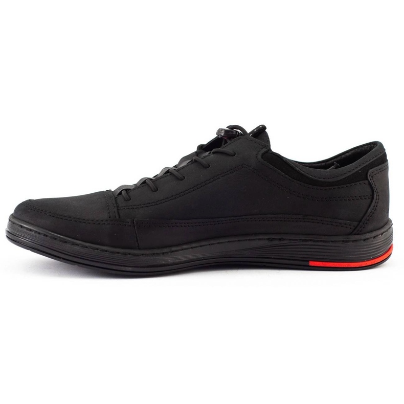 Polbut Chaussures casual en cuir pour hommes K22N noir 1