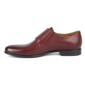 Kampol Chaussures de moine formelles pour hommes 341/17 bordeaux rouge 1