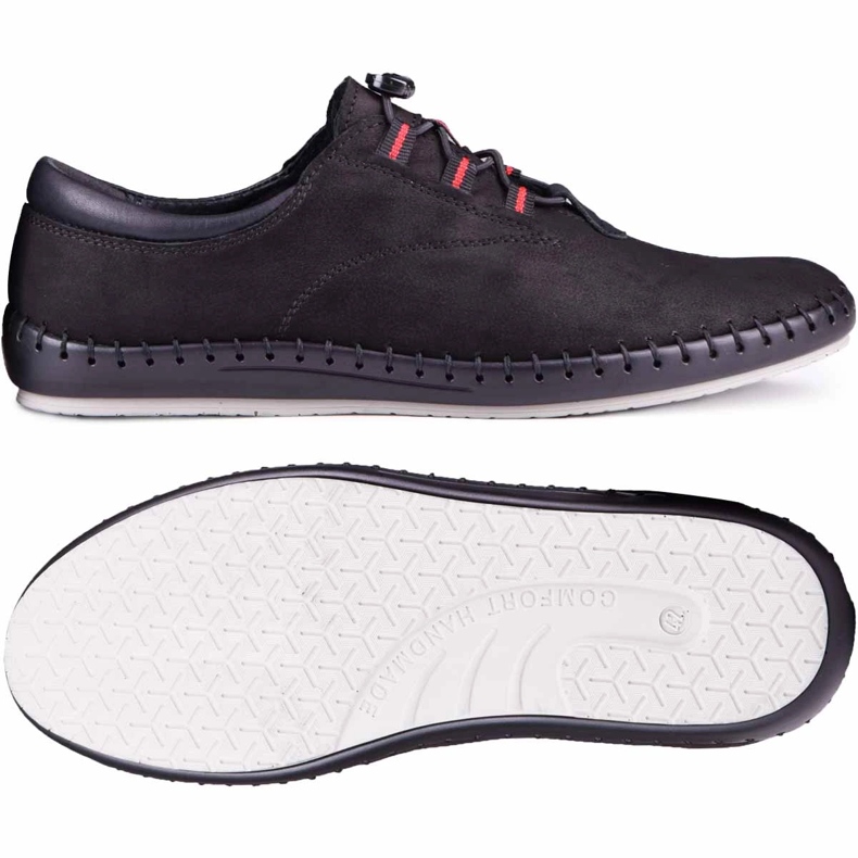 Kampol Chaussures décontractées noires pour hommes 337/61 1