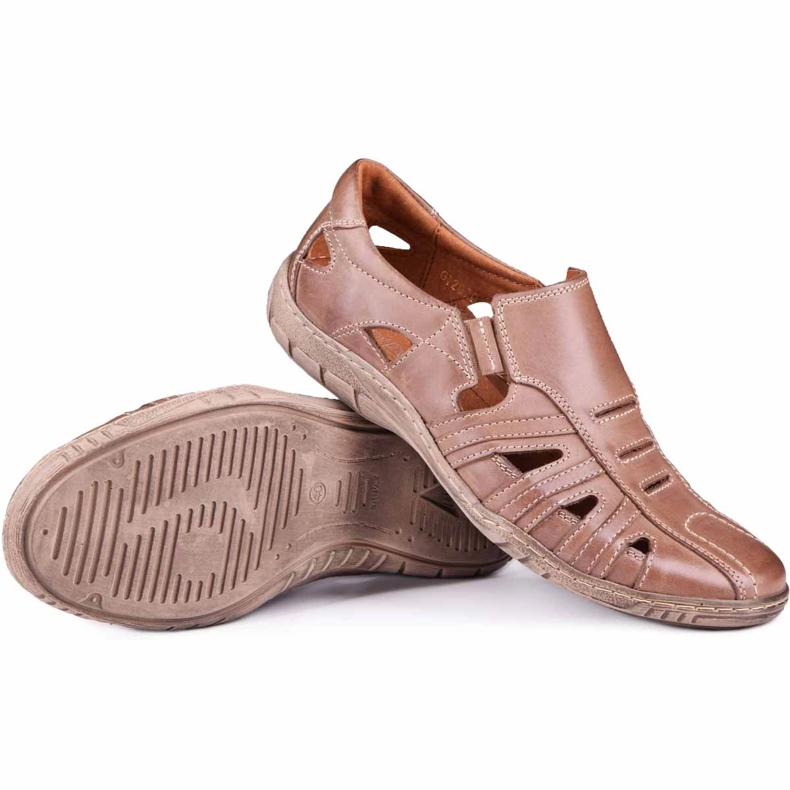 Kampol Chaussures ajourées homme pour l'été 16/13 marron brun 1