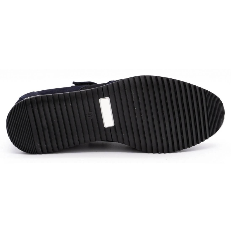 Polbut Chaussures casual en cuir pour hommes 2102/2 bleu marine 1