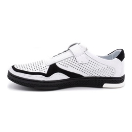 Polbut Chaussures décontractées en cuir pour hommes 2102L blanc blanche 1
