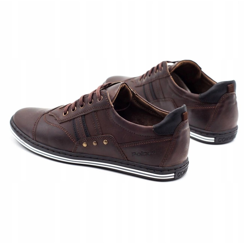 Polbut Chaussures casual homme 1801 marron foncé brun 1