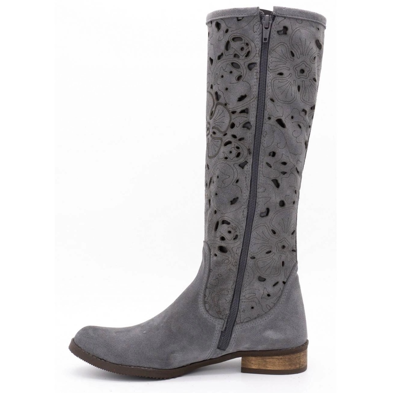 Olivier Bottines ajourées femme Fleurs gris foncé 1