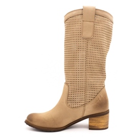 Olivier Boots ajourées femme D44 beige 1 Olivier Boots ajourées femme D44 beige 1