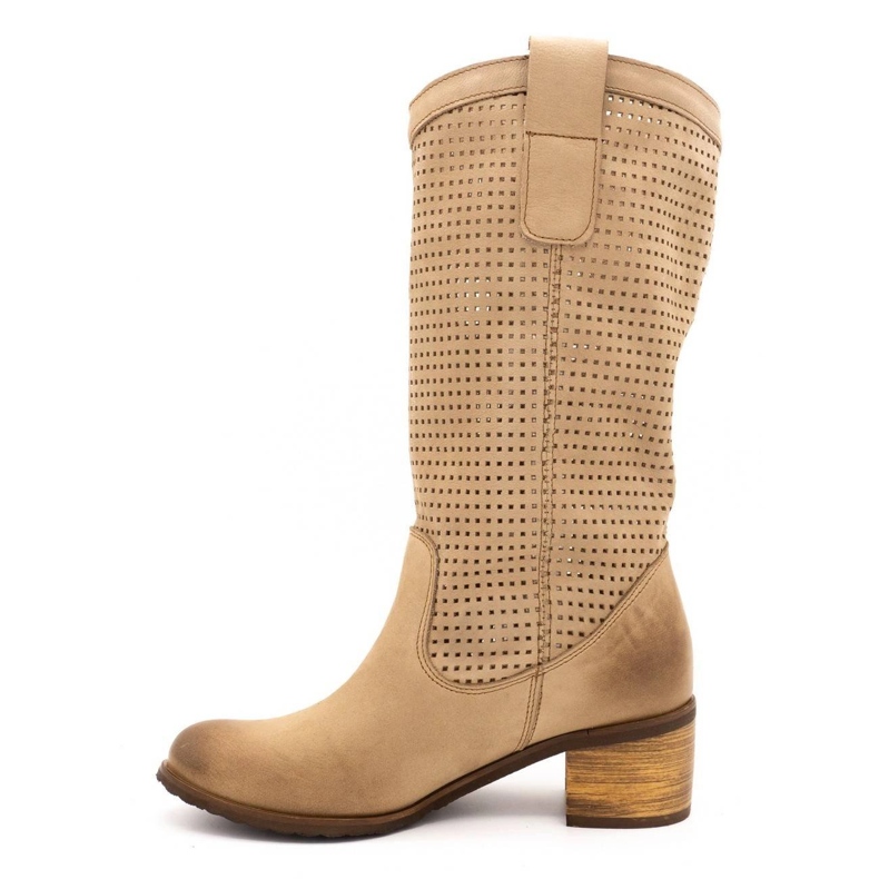 Olivier Boots ajourées femme D44 beige 1 Olivier Boots ajourées femme D44 beige 1