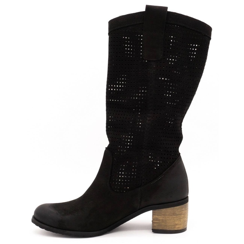 Olivier Boots noires femme D44 ajourées le noir 1