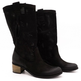 Olivier Boots noires femme D44 ajourées le noir 2