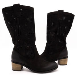Olivier Boots noires femme D44 ajourées le noir 3