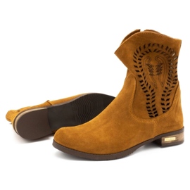 Olivier Bottines ajourées Cassie rouge femme brun 4