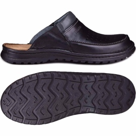 Chaussons en cuir pour hommes 219 Kampol noir 1
