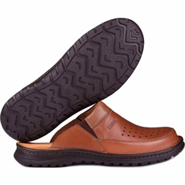 Chaussons en cuir pour hommes 219 Kampol marron brun 2
