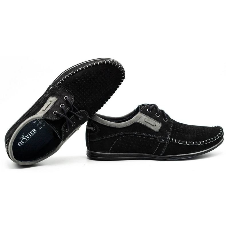Olivier Mocassins homme en cuir noir 4228 le noir 2